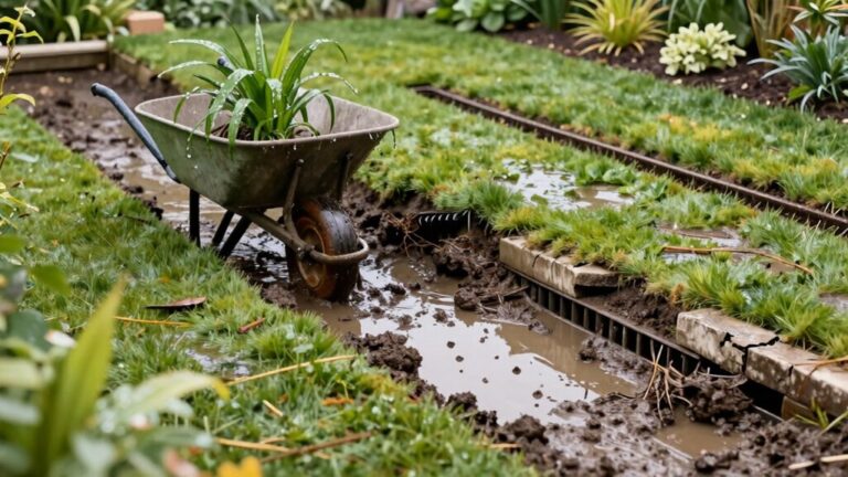 address drainage before landscaping