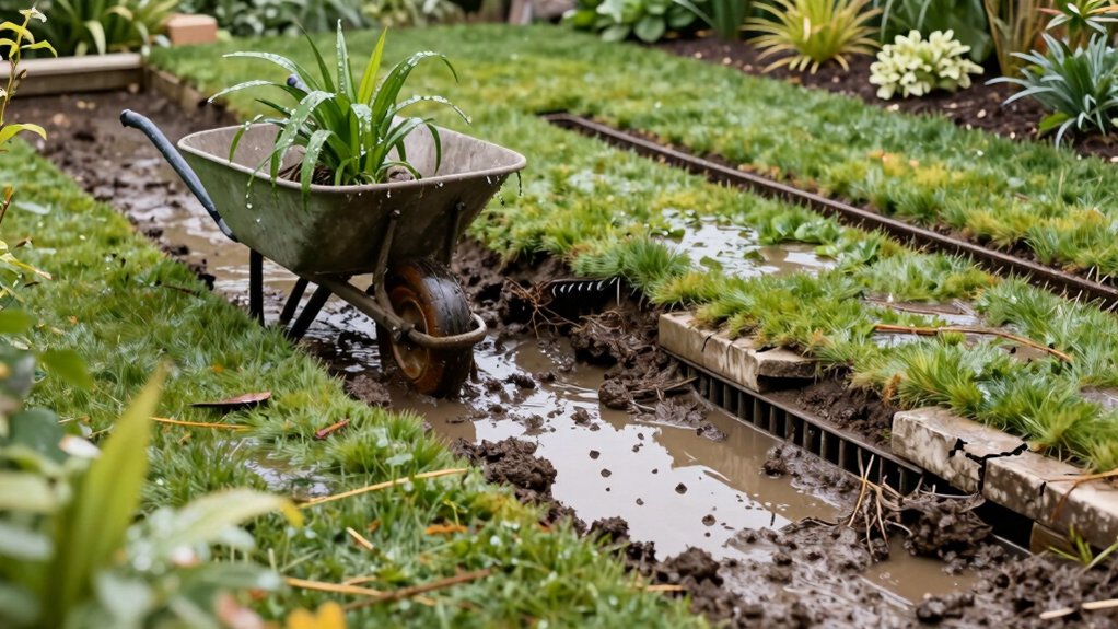 address drainage before landscaping