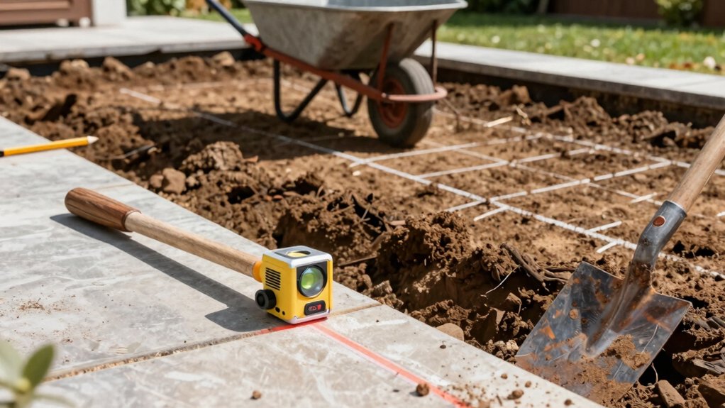 excavate dirt efficiently for patio