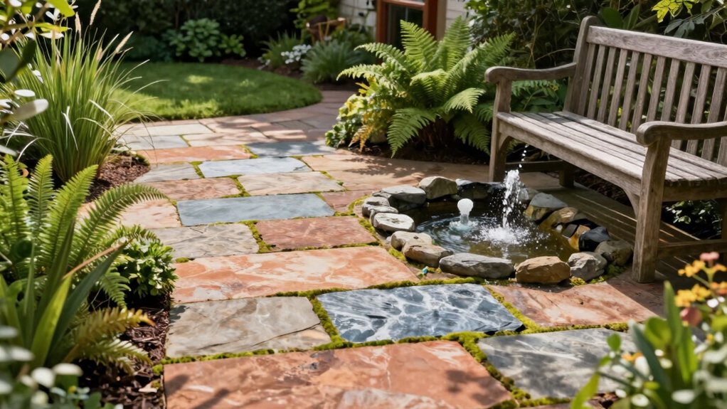 flagstone backyard paving options