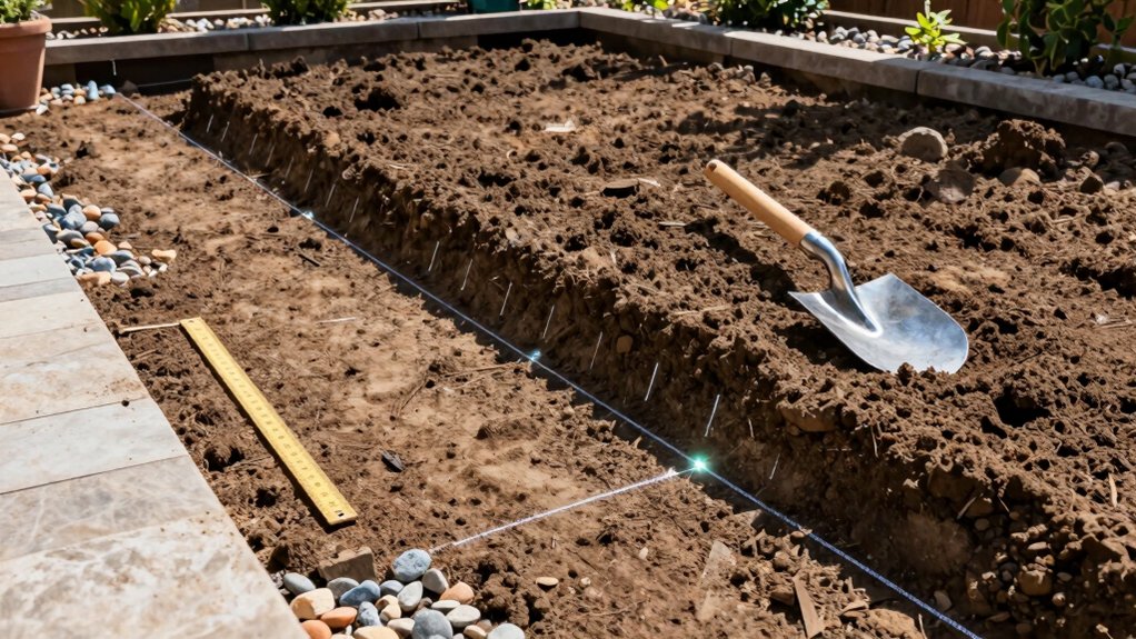 measure soil and setbacks