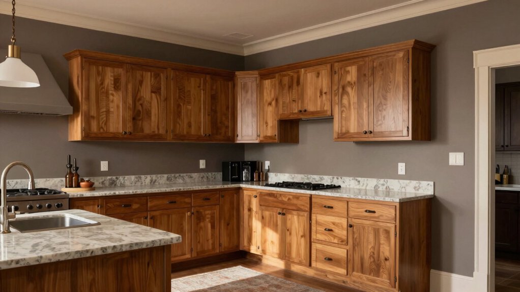 taupe balances warm oak