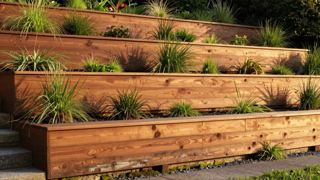 wood wall ideas for slopes