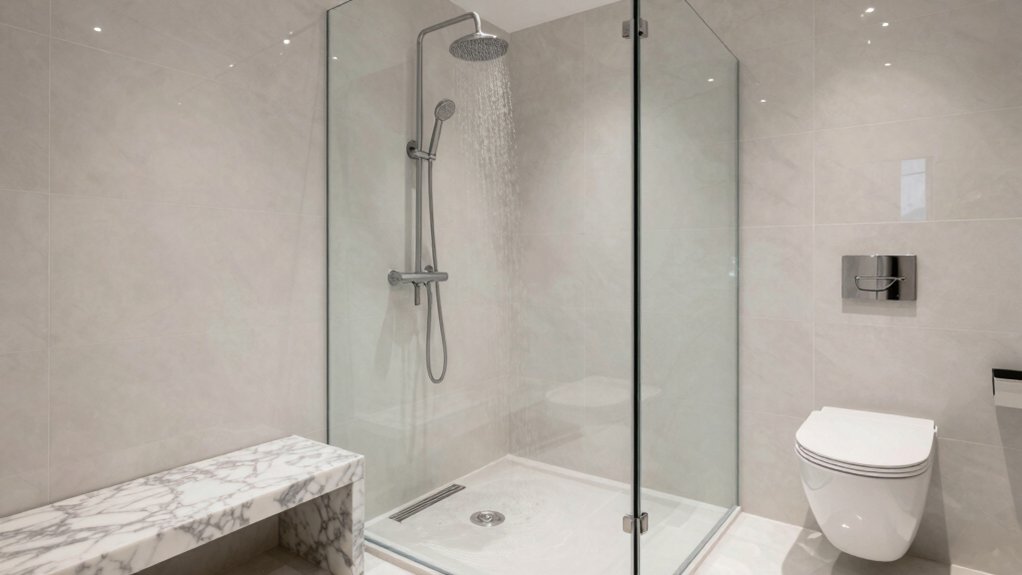 waterproof level access shower area