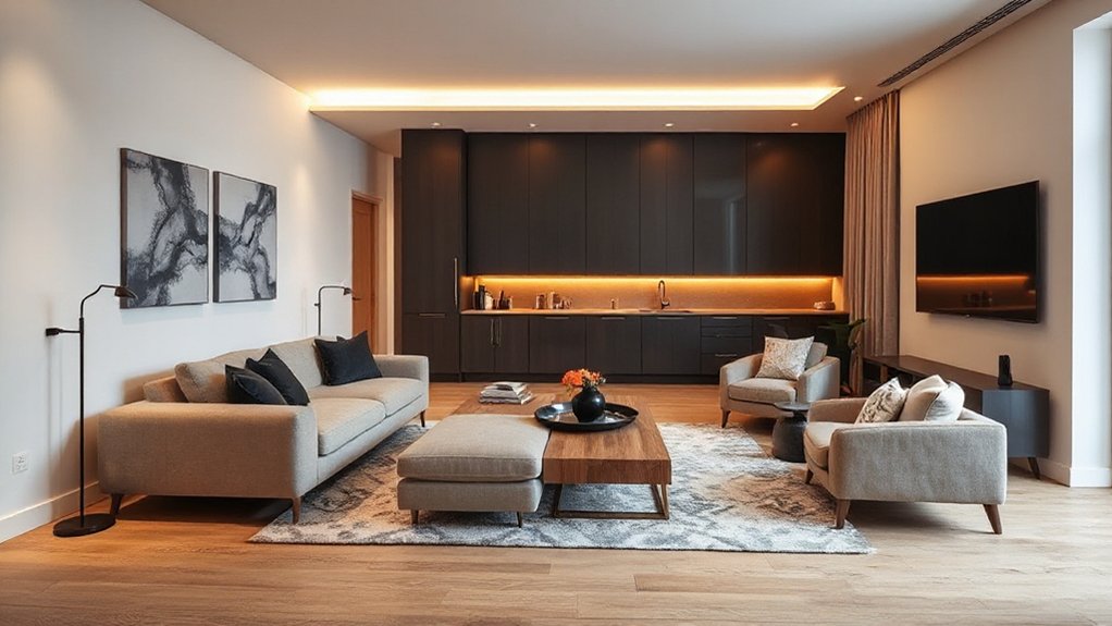 contemporary new build living room