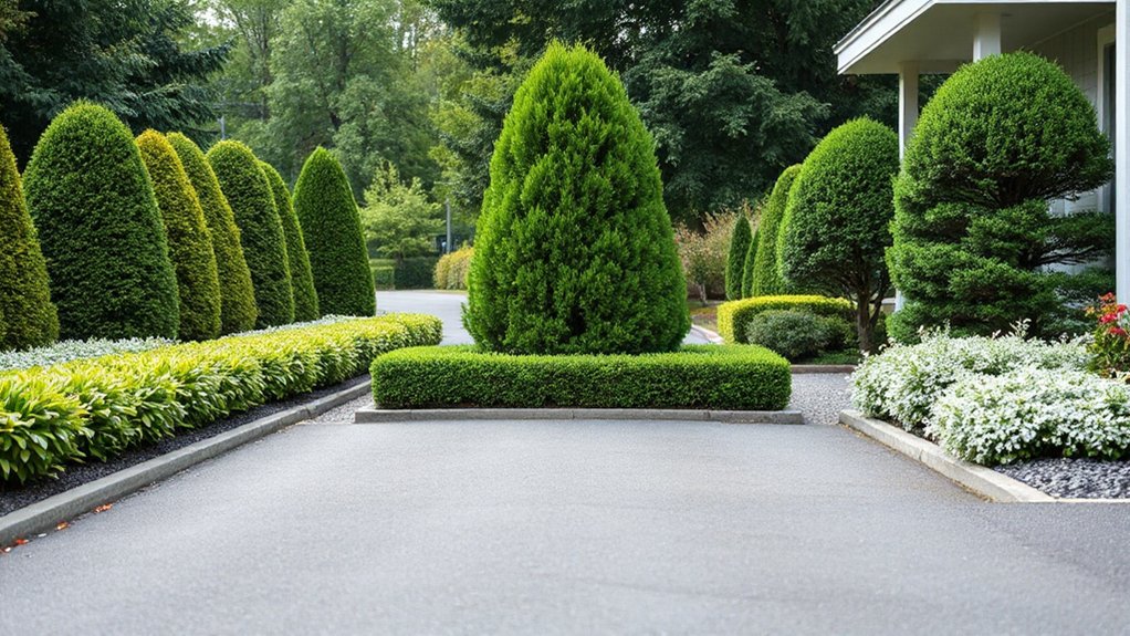 elegant driveway border plants