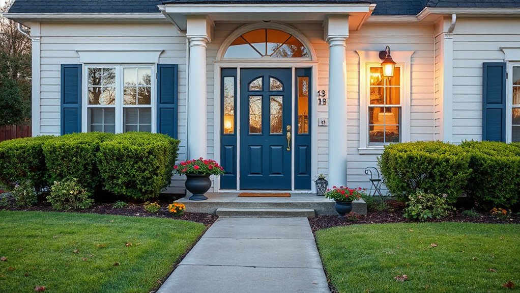 cohesive well lit inviting exterior