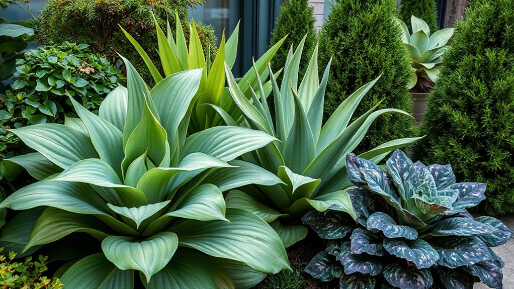 contrastful leaf texture pairing