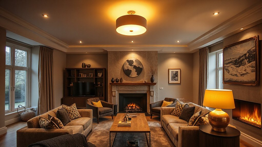 cozy layered lighting design