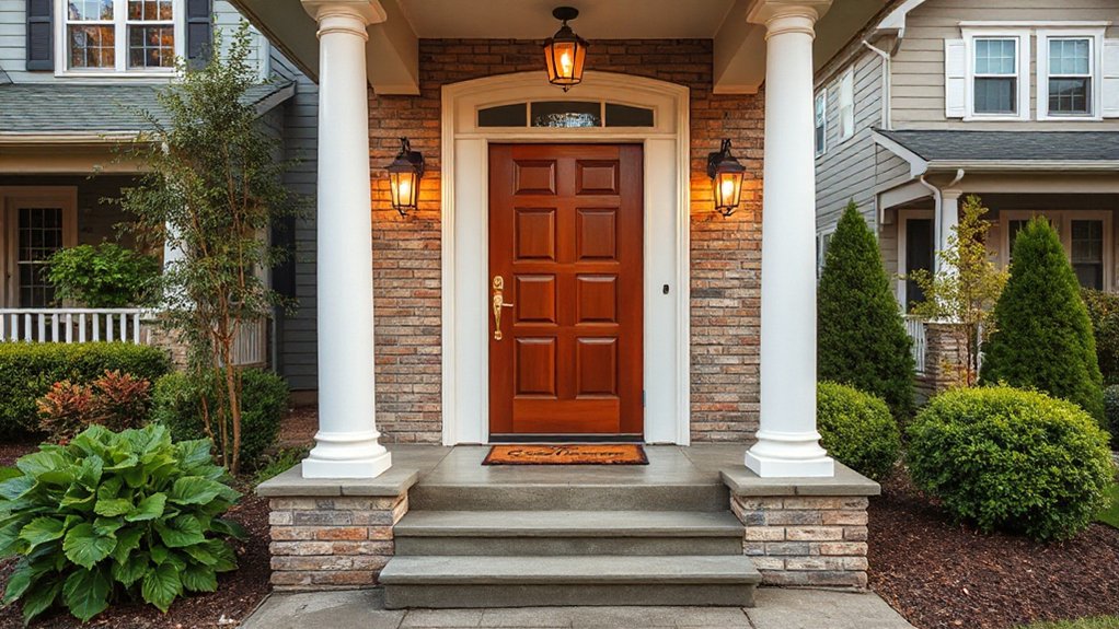 inviting cohesive front entrance