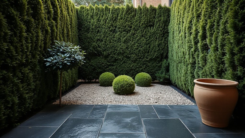 low maintenance compact evergreen screening