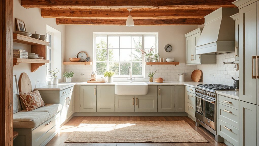 timber and painted cabinetry
