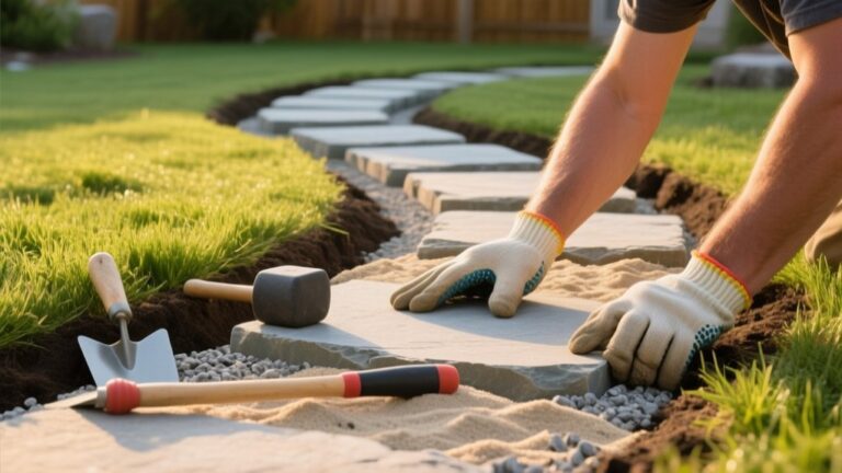 building a stone pathway