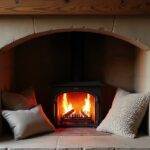 cozy built in fireplace