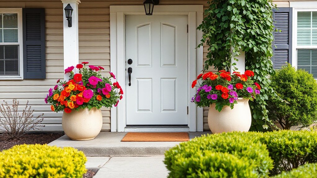 decorative planters enhance curb appeal