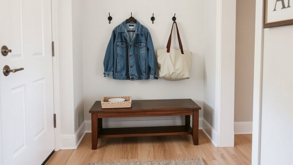 entry drop zone with hooks