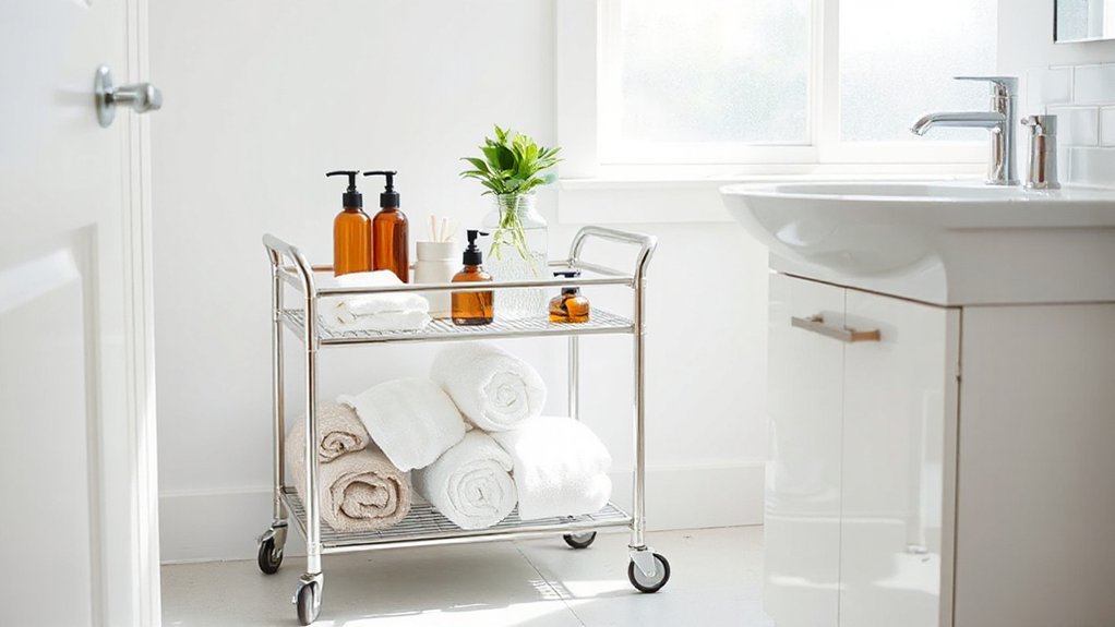 flexible movable bathroom storage