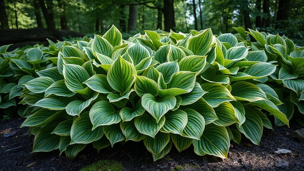 hostas enhance deep shade texture