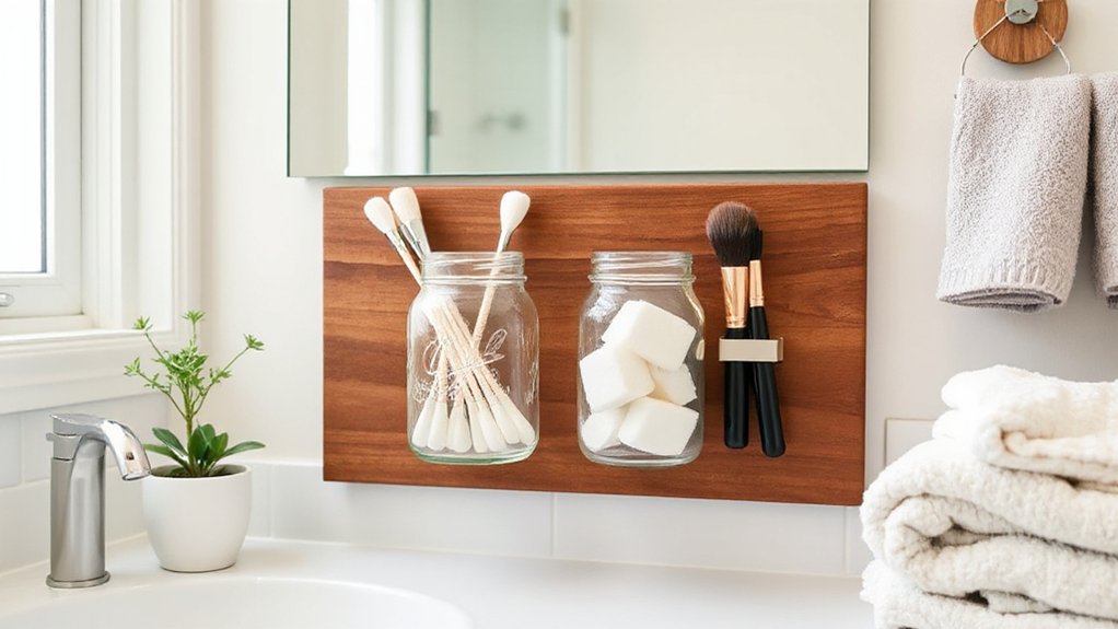 mason jar bathroom organizer