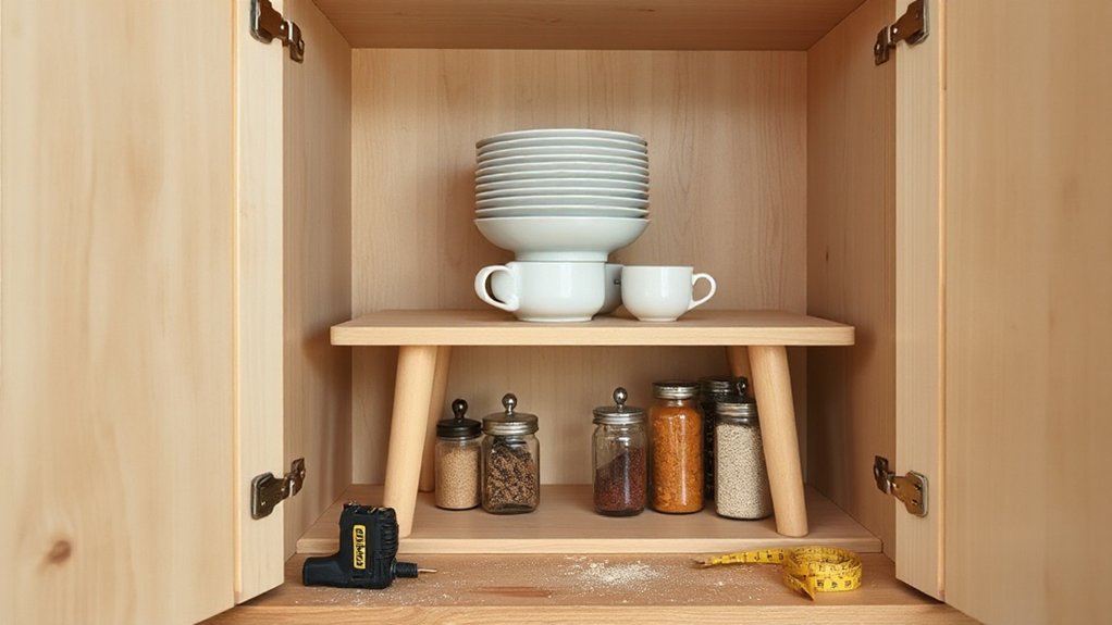 removable adjustable shelf riser