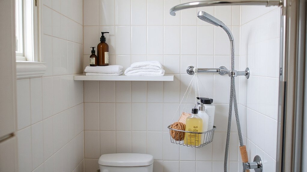 tension rods for bathroom storage