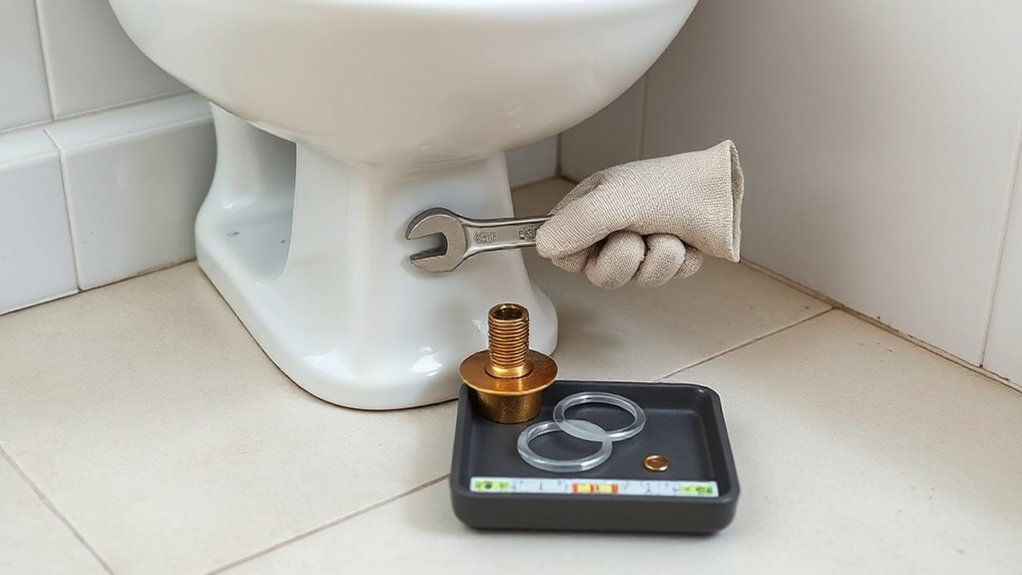 tighten bolts reseal toilet