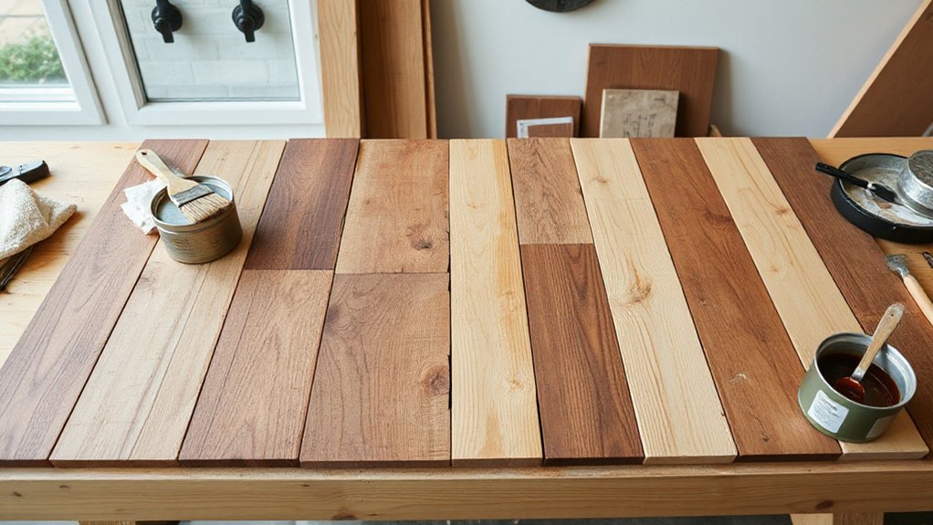 uniformly stain mismatched scraps